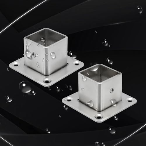 Wealrit 4 Pcs Square Post Bases Stainless Steel 1" Flange Anchor Bases - style: 4 pcs 1" Silver