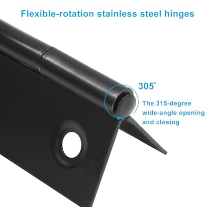 3 Inch Stainless Steel Door Folding Butt Hinges, Black, 4PCS - style: 4Pcs 3" Black