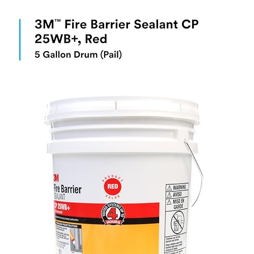 3M Fire Barrier Sealant CP 25WB+, Red, 5 Gallon (Pail), 1 Each/Case - size: 5 gallon
