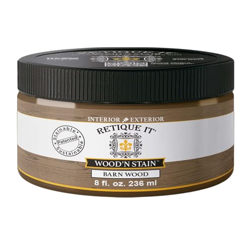 Retique It Wood'n Stain - Liquid Wood Gel Stain Interior/Exterior (08 oz (Half-Pint), 45 Barn Wood) - color: 45 Barn Wood, size: 8 Fl Oz