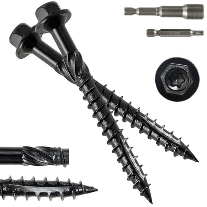 #14 x 3 Wood Structural Screws - color: Black, size: 3 Inch