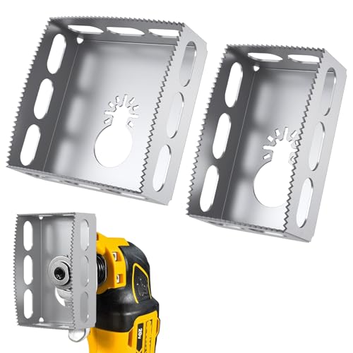 Drywall Outlet Cutter Tool, Square Slot Cutter for Oscillating Tool, Silver - color: Silver