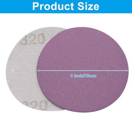 3 Inch 320 Grit Wet Dry Sandpaper, 50 Pcs - style: Grit 320