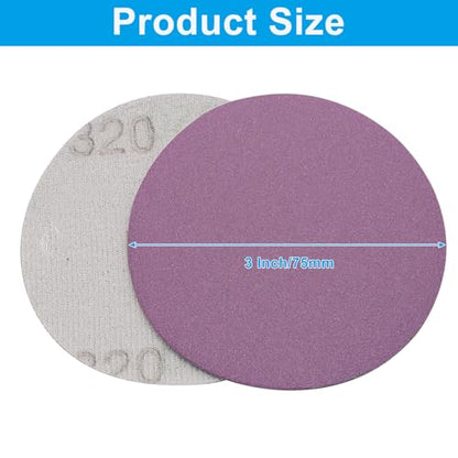 3 Inch 320 Grit Wet Dry Sandpaper, 50 Pcs - style: Grit 320