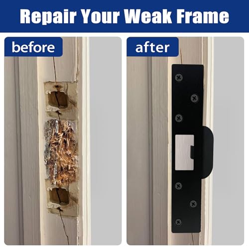 7 Inch Extra Long Door Strike Plate, Heavy Duty Metal Frame Repair Plate