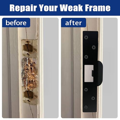 7 Inch Extra Long Door Strike Plate, Heavy Duty Metal Frame Repair Plate