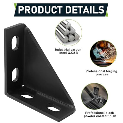 4Pcs 90 Degree Gusseted Fitting for 1-5/8" Channel, Angle Corner Bracket - size: 4 count