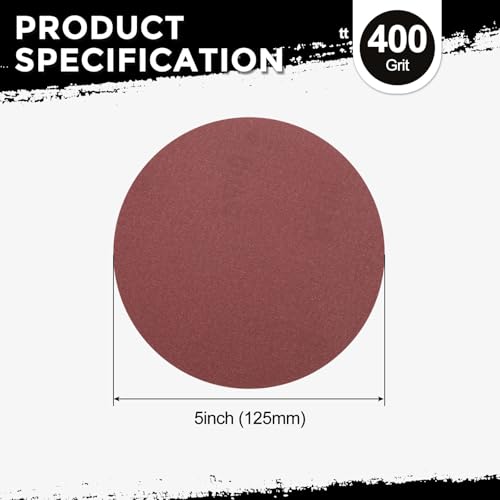 10Pcs Sanding Discs 5Inch 400Grit Hook and Loop Sandpapers Red - size: 5 Inch(400 Grit)