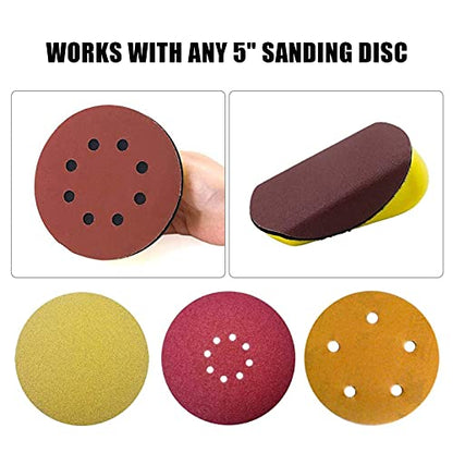 VIBRATITE 5 Inch Round & Mouse Sanding Block, Hook & Loop Hand Sander, 2PCS - size: 5" Round + Mouse