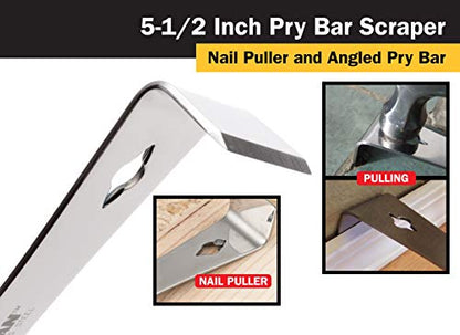 Titan Tools 11505 5-1/2-Inch Stainless Steel Pry Bar Scraper - size: One Size