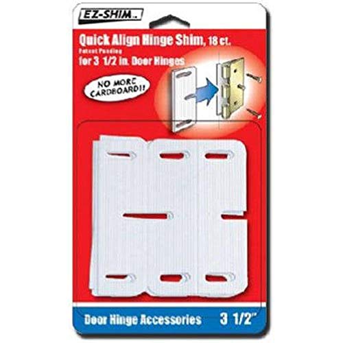 E-Z Shim EZ HS350BP 3.5" Hinge Shim, 18 count, Pack of 1, White - size: 18 Count