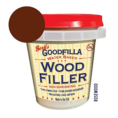 Goodfilla Rosewood, 8 oz, Wood and Grain Filler, Stainable, Sandable, Zero Waste, Non-Toxic, USA Made - color: Rosewood, size: 8 oz