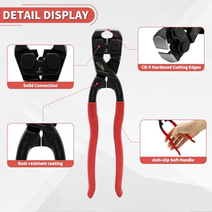 8" End Cutting Pliers, Heavy Duty Nail Puller Pliers, End Nippers