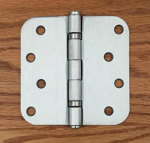 Ball Bearing Door Hinges Satin Chrome 4 Inch - 5/8 Inch Radius 6-Pack - color: Satin Chrome, size: 4" x 4" 5/8" radius (Pack of 6)