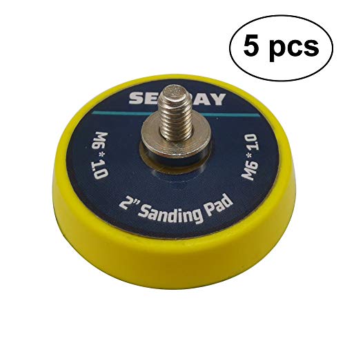2 Inch DA Polisher & Sander Pad 5PCS - M6 Thread - Hook & Loop Random Orbital Backing Plate - color: 2 Inch / Yellow, size: M6 Thread