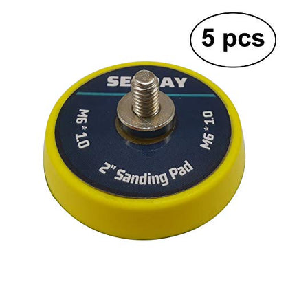 2 Inch DA Polisher & Sander Pad 5PCS - M6 Thread - Hook & Loop Random Orbital Backing Plate - color: 2 Inch / Yellow, size: M6 Thread