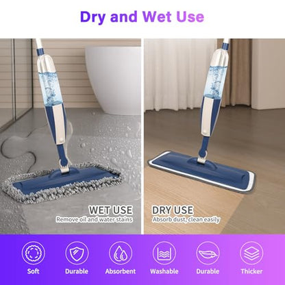 16.5" Microfiber Mop Pads Refills, 6 Pack Reusable Replacement Heads - color: 16"grey*6