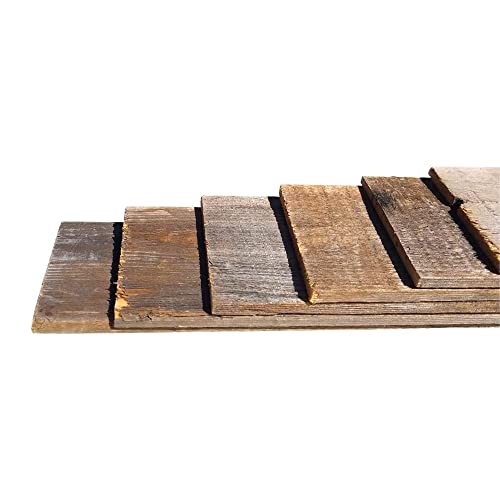 Rockin' Wood Real Wood Nail Up Application Rustic Reclaimed Naturally Weathered Barn Wood Accent Paneling Board Planks for Home Walls (8 Square feet) - size: 8 Square Feet