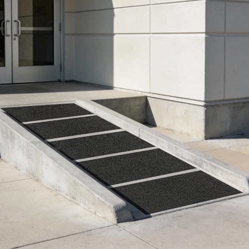Black PVC Anti-Slip Tape 80 Grit, Grip Tape18 Inch x 20 FT Heavy Duty Traction Tape, Non-Slip Safety Tape for Stairs, Ramps, Floors, Indoor & Outdoor Use - size: 18" X 20FT