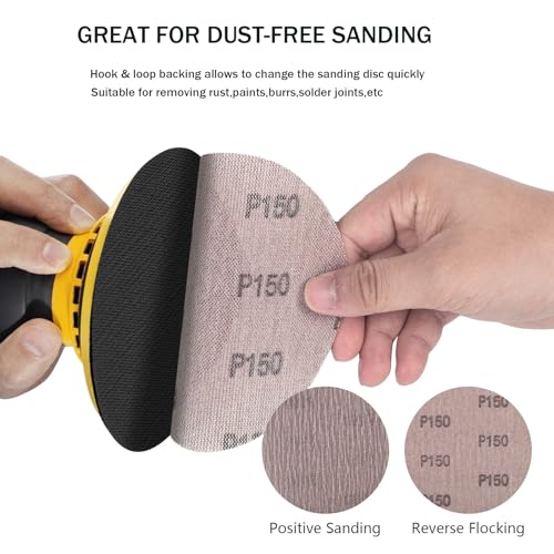 5 Inch Sanding Disc Hoop and Loop Mesh Abrasive Dust Free Anti-Blocking Net Sandpaper 30 Pieces 80 Grit Sanding Sheets for Drywall Sander,Auto Body, Wood, Metal - style: 80 Grit