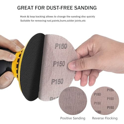 5 Inch Sanding Disc Hoop and Loop Mesh Abrasive Dust Free Anti-Blocking Net Sandpaper 30 Pieces 80 Grit Sanding Sheets for Drywall Sander,Auto Body, Wood, Metal - style: 80 Grit