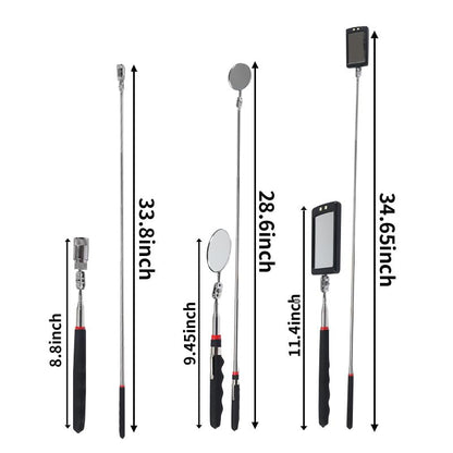 6Pcs Telescoping Magnetic Pickup Tool Set with LED Lights - size: 6