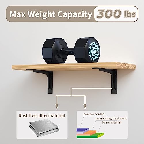 8"x 4.7" Shelf Brackets,L Shelf Brackets, Vertical Angle, Premium Alloy Metal Heavy Duty Shelf Bracket, high Strength Mounting Hardware Included, Corner Brace Joint,Pack of 4. (8 inch L+Beam) - size: 8 inch x 4.7 inch L+BEAM