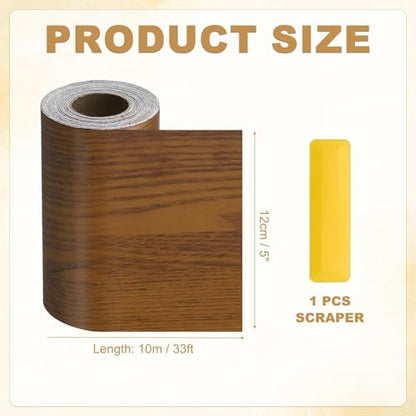 HARFINGTON Wood Grain Repair Tape 5" x33ft Self-Adhesive Repair Patch - color: Teak, size: 5" x 33ft