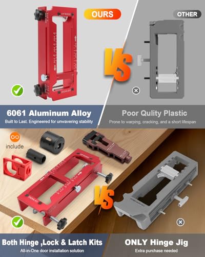 Door Hinge Jig, Door Lock Installation Kit, Door Latch Mortise Tool - style: Door Hinge Jig with Door Lock and Latch Kit