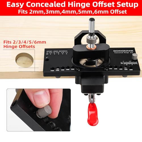 GOINGMAKE Metal Concealed Hinge Jig with Quick Clamp,35mm Cabinet Hinge Jig