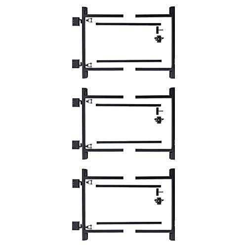 Adjust-A-Gate Steel Gate Kit, Black, 36-60 in Opening, 34 in Tall, 3-Pack