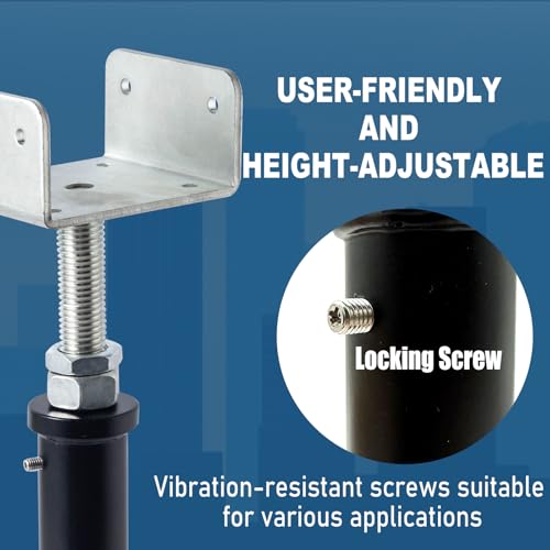 2 Pack U-Shaped Floor Jack - Adjustable Steel Beam Support for 4x2, 4x4, 4x6 Joists Heavy Duty Screw Jack with U-Head Telepost & House Jack.6-8.5 Inch Adjustment Range. - size: 6-9