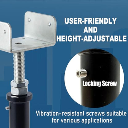 2 Pack U-Shaped Floor Jack - Adjustable Steel Beam Support for 4x2, 4x4, 4x6 Joists Heavy Duty Screw Jack with U-Head Telepost & House Jack.6-8.5 Inch Adjustment Range. - size: 6-9