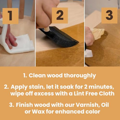 Furniture Clinic Wood Stain, Water-Based & Fast Drying, Teak - color: Teak, size: 2500ml / 85 Fl Oz