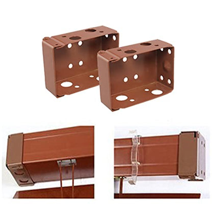 4PCS 2 inch Brown Low Profile Box Mounting Bracket for Headrail, Thin Box Railing Low Rail Blinds Bracket, Blinds Mounting Bracket
