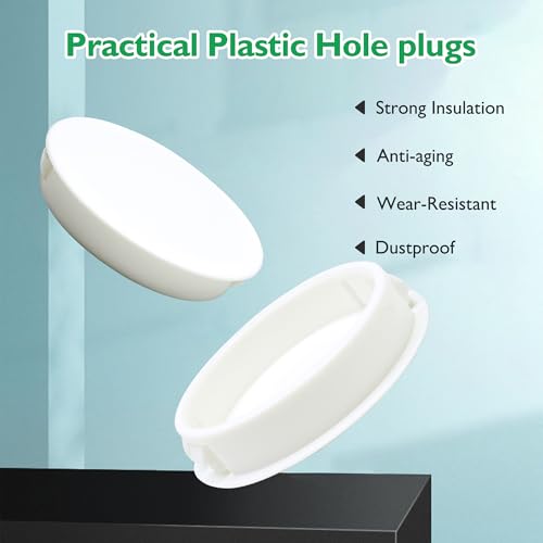 EASYEAH 15PCS 1"(25mm) White Plastic Hole Plugs, Screw Hole Plugs - size: 1"/25mm