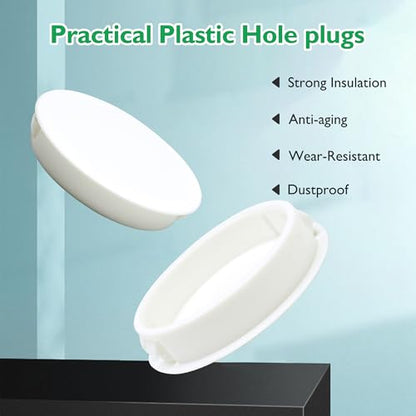 EASYEAH 15PCS 1"(25mm) White Plastic Hole Plugs, Screw Hole Plugs - size: 1"/25mm