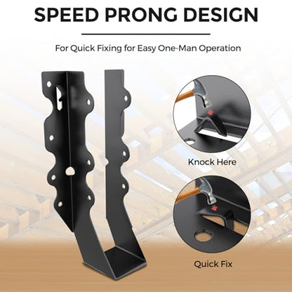 25Pcs Black 2x8 Joist Hangers for Wood,18 Gauge Metal Face Mount Joist Hanger,Lu28 Joist Hangers Powder Coating,Hurricane Ties for Rafter,Rafter Brackets 2x8 for Deck,Floor,Roof Overhang,Ceiling Joist - size: 25 Pcs 2x8 Joist Hanger, style: Black