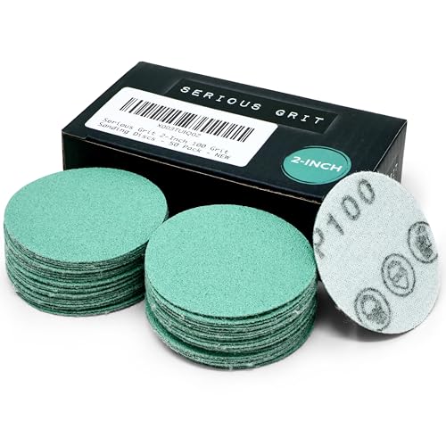 Serious Grit - 2-Inch P100 Grit Hook & Loop Sanding Discs - 50 Pack - style: 100 Grit