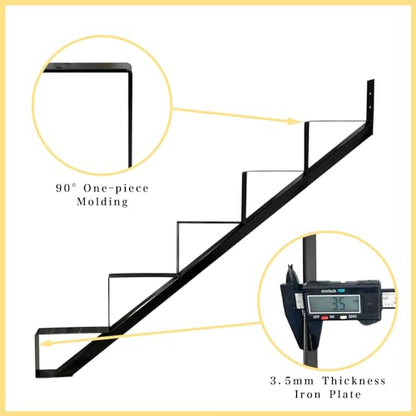 5 Step Metal Stair Step Steel Riser Stringers for 34.7" Height Deck, 3Packs - size: 5 Steps