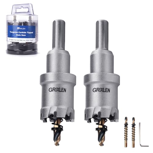 2 Pack 0.98" (25mm) Tungsten Carbide Tip Hole Saw with M2 Pilot bits - size: 0.98" (25mm) - 2 pack