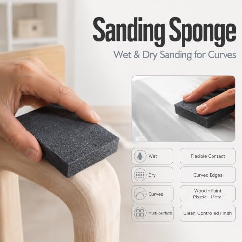 Sanding Sponge, 24 PCS Washable Foam Sanding Blocks, 2.75 x 4 Inch
