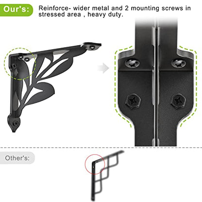 SELEWARE 2 Pack 12" Heavy Duty Shelf Brackets, Branch Decorative L Brackets - size: 12 Inch, style: Branch-2 pack