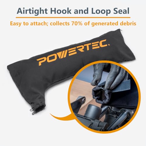 POWERTEC Table Saw Dust Collector Bag, Universal Table Saw Dust Bag Fits 2-1/2" Dust Ports, Table Saw Accessoeies for Bosch/Dewalt/Ryobi/Craftsman/RIGID/Metabo/Kobalt/Skilsaw/Delta (75074) - style: 2-1/2" Dust Ports, Table Saw Dust Bag, 1PK
