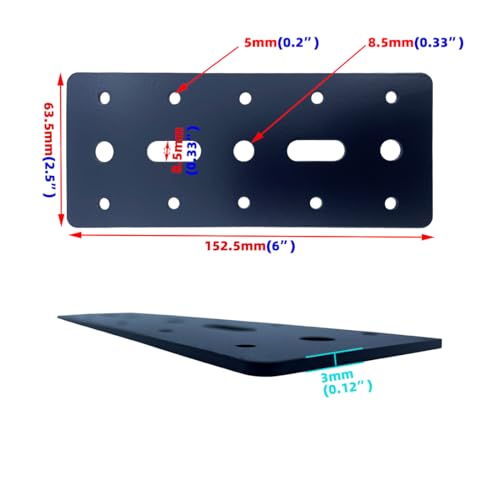 4 PCS 6"X2.5" Straight Steel Flat Plate,Heavy Duty Mending Plate Joining Brackets, Connecting Brackets, I Strap Metal Plate. Fit 4x4,6x6 for Repair House,Furniture,Straight Flat Plate for tress - size: 6"x2.5"