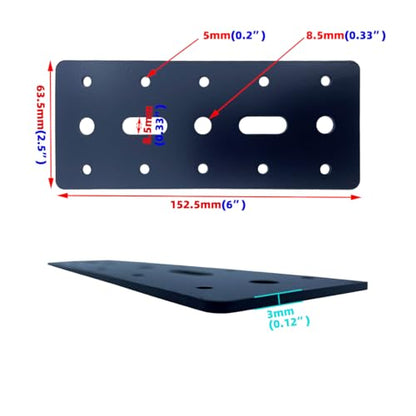4 PCS 6"X2.5" Straight Steel Flat Plate,Heavy Duty Mending Plate Joining Brackets, Connecting Brackets, I Strap Metal Plate. Fit 4x4,6x6 for Repair House,Furniture,Straight Flat Plate for tress - size: 6"x2.5"