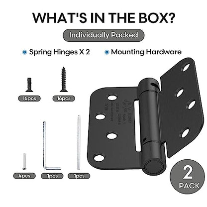 2 Pack 4 Inch Self Closing Door Hinges, Gloss Black - color: 4" - Gloss Black