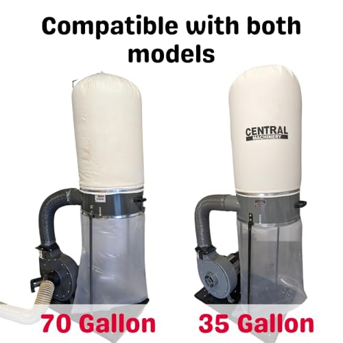 Harbor Freight Dust Collector Bags for Central Machinery 35 and 70 Gallon Dust Collectors | Made in USA - size: 10