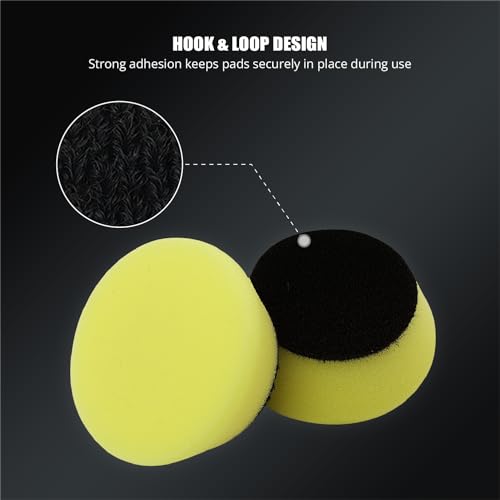 SPTA Yellow T80 Mini High-Cut Foam Polishing Pad, 5Pcs 2inch/50mm Sponge Polishing Buffing Pads, Car Foam Detail Polishing Pad Kit for Car Detail Polishing, Small Area Polishing -FPBFS2Y - color: 5Pcs Yellow T80 High-Cut Pad, size: 2 Inch (50mm)