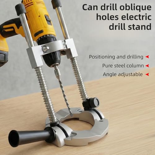 Drill Guide, Multi Angle Press Portable Drill Guide Attachment, Adjustable Precision Drilling Jig Attachment for Drilling Angled or Straight Holes, for Woodworking